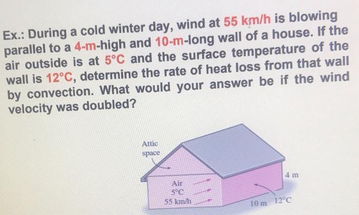 Ex.: During a cold winter day, wind at 55 km/h is blowing