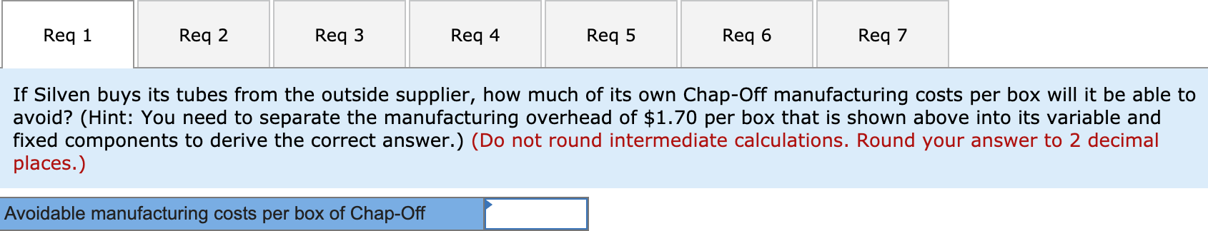 (Algo) Make or Buy Decision [LO13-3] Saved 75 points Skipped eBook Print