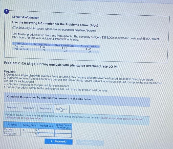48,000 direct labor hours for this year. Additional Information follows. Per Unit