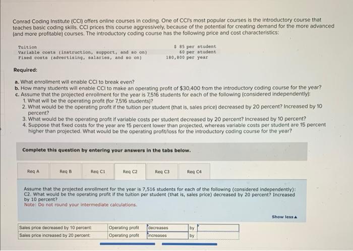 Conrad Coding Institute (CCI) offers online courses in coding. One of CCI's