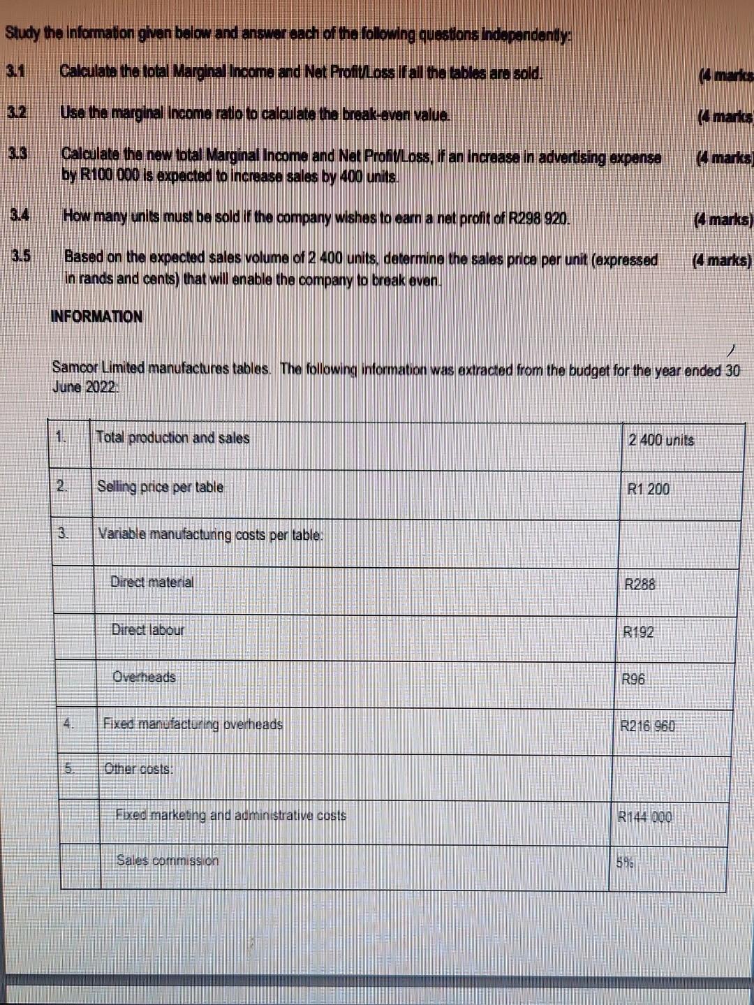 Study the information given below and answer each of the following questions