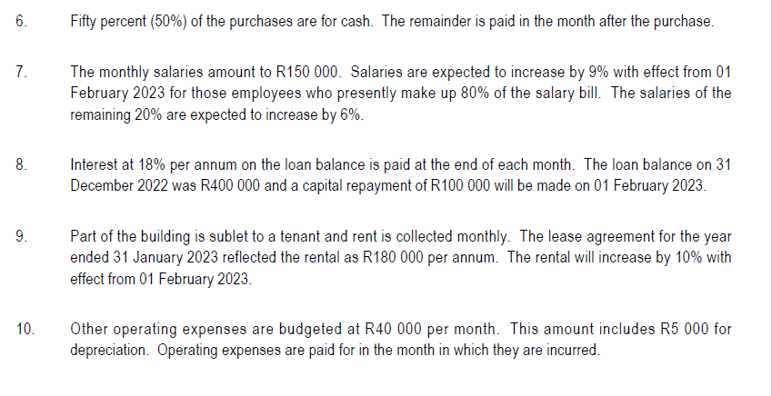 The following information was provided by Intel Enterprises: 1. The bank balance