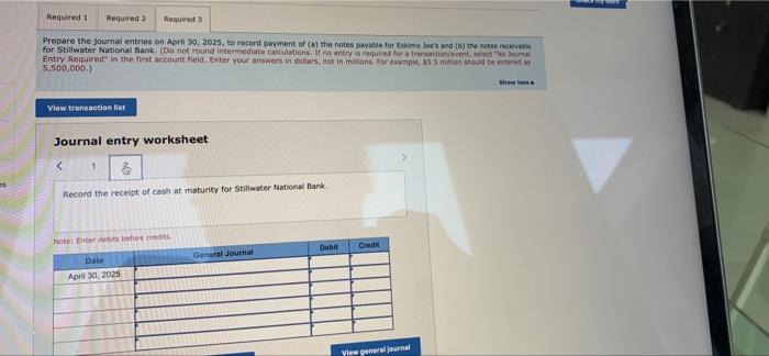 on November 1, 2024, to record (a) the notes payable for Eskimo