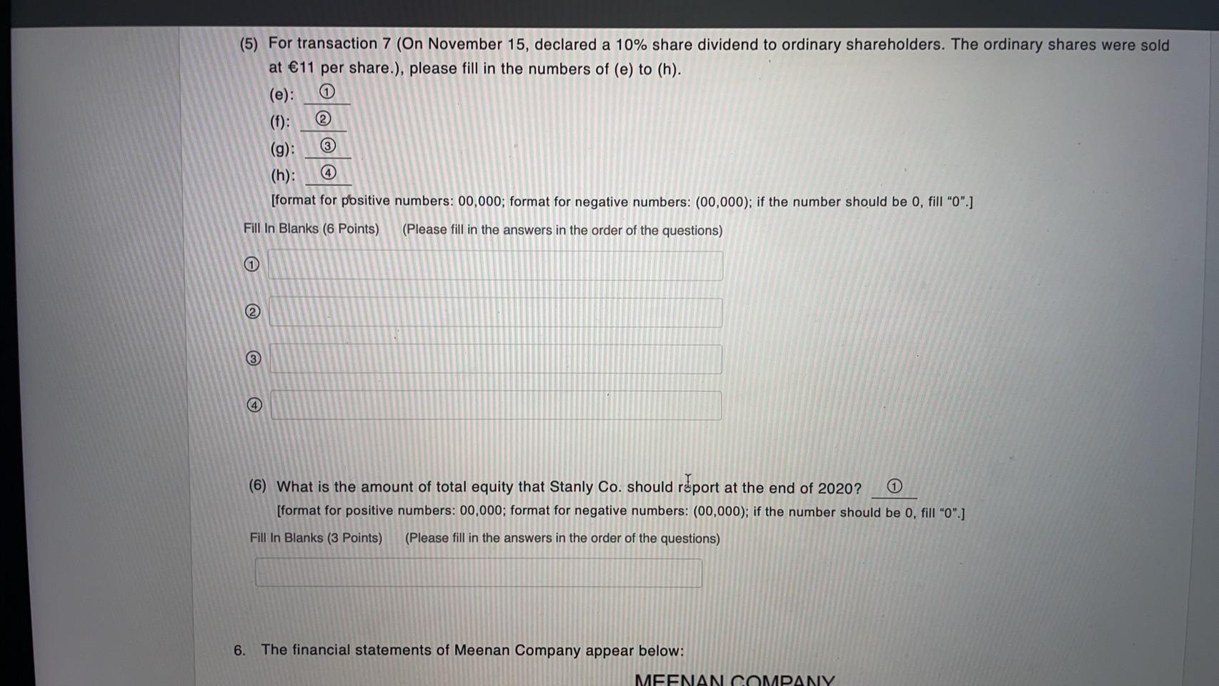 format for negative numbers: (00,000); if the number should be 0, fill