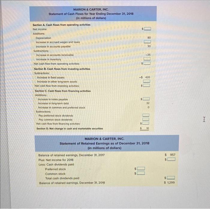 Complete each of these statements. Fill in the blanks on the four