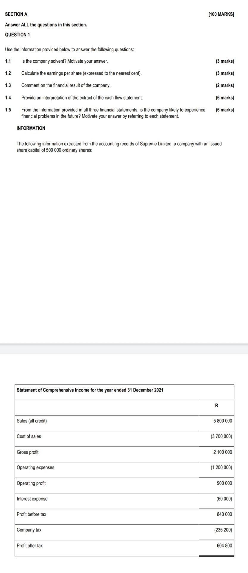 SECTION A Answer ALL the questions in this section. QUESTION 1 Use