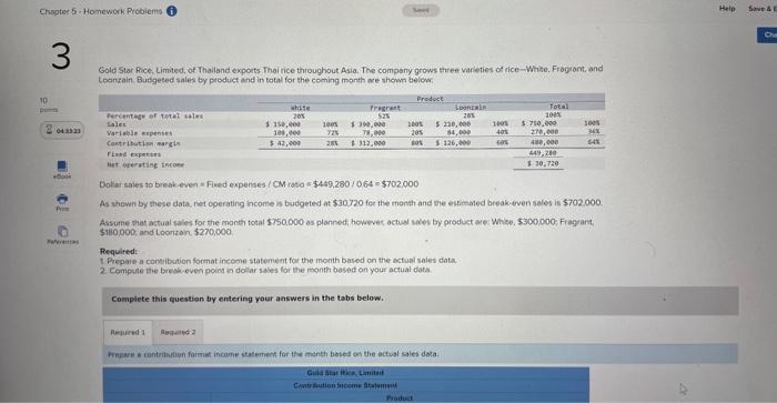 Chapter 5 Homework Problems 10 3 Gold Star Rice, Limited, of Thailand