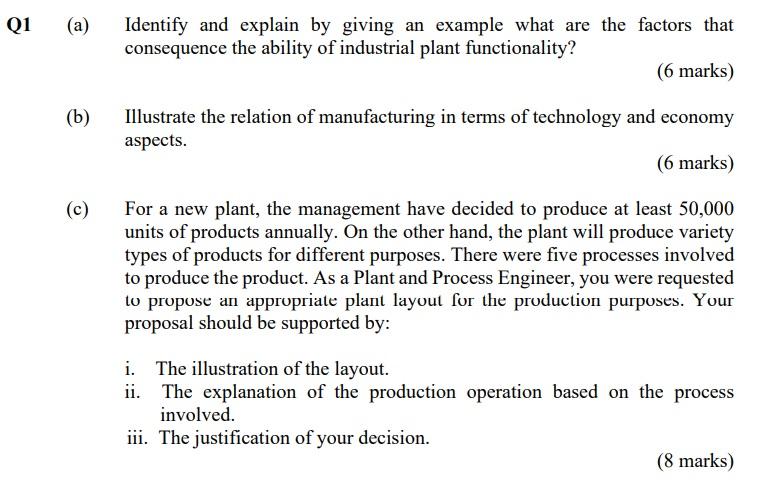 Q1 (a) (b) (c) Identify and explain by giving an example what