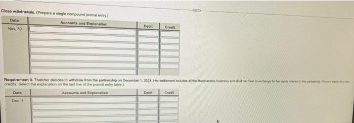 Capital Thatcher, Capital 65,000 45,000 er Lisby, Withdrawals 14,000 Olay, Withdrawals 4,000