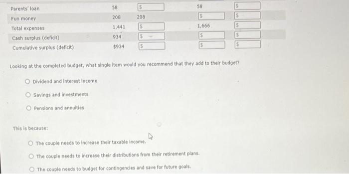 would like you to input the correct values for the first three