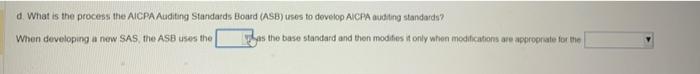 d. What is the process the AICPA Auditing Standards Board (ASB) uses