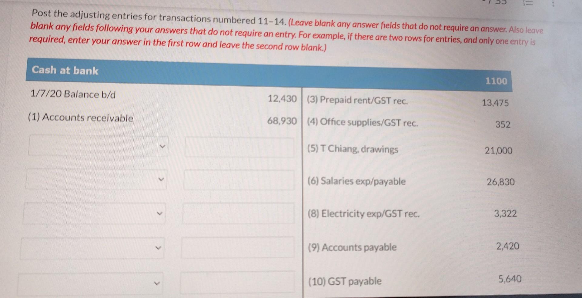 transaction 3. Rent for 6 months of $6,125 plus GST was paid