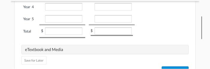 is $5,400. The laser has a useful life of five years and