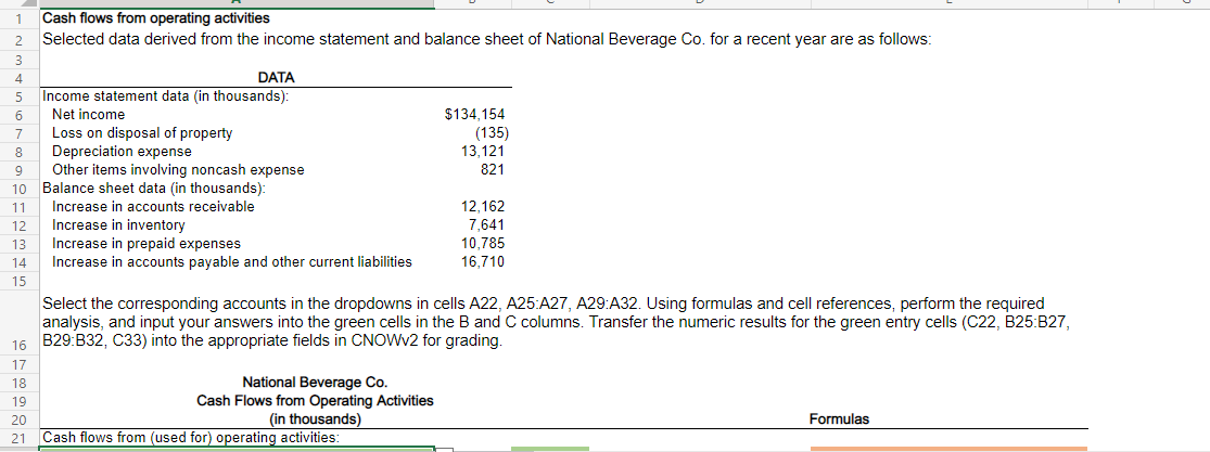 and balance sheet of National Beverage Co. for a recent year are