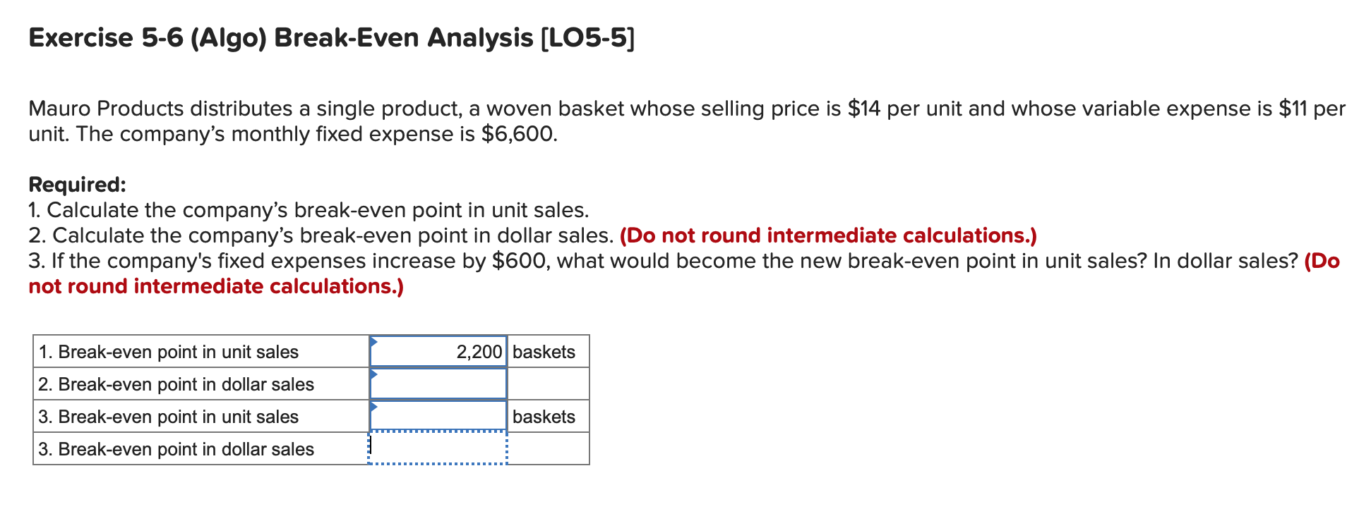 when Holiday Creations, Incorporated, sold 42,000 units, total sales were $168,000, total