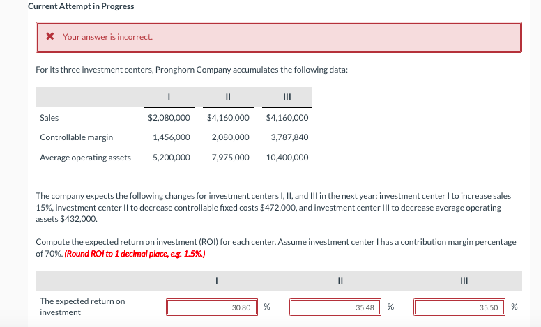 Current Attempt in Progress * Your answer is incorrect. For its three