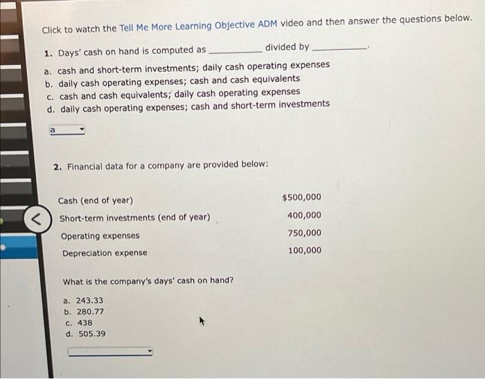 < Click to watch the Tell Me More Learning Objective ADM video