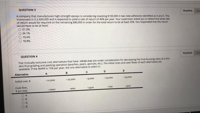 if the rate of return on the alternative with the higher first