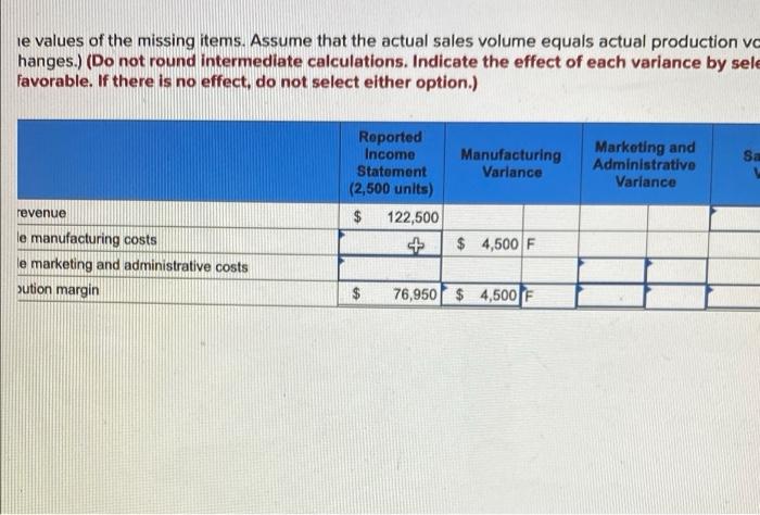 Analysis (LO 16-4) e values of the missing Rems. Assume that the