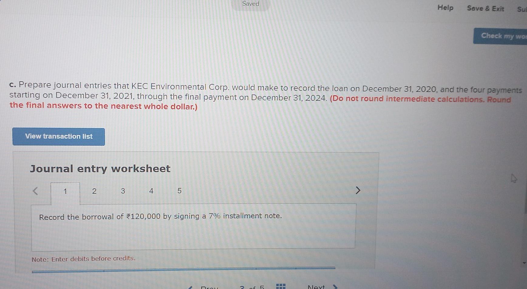 note. The note requires four equal payments of accrued interest and principal