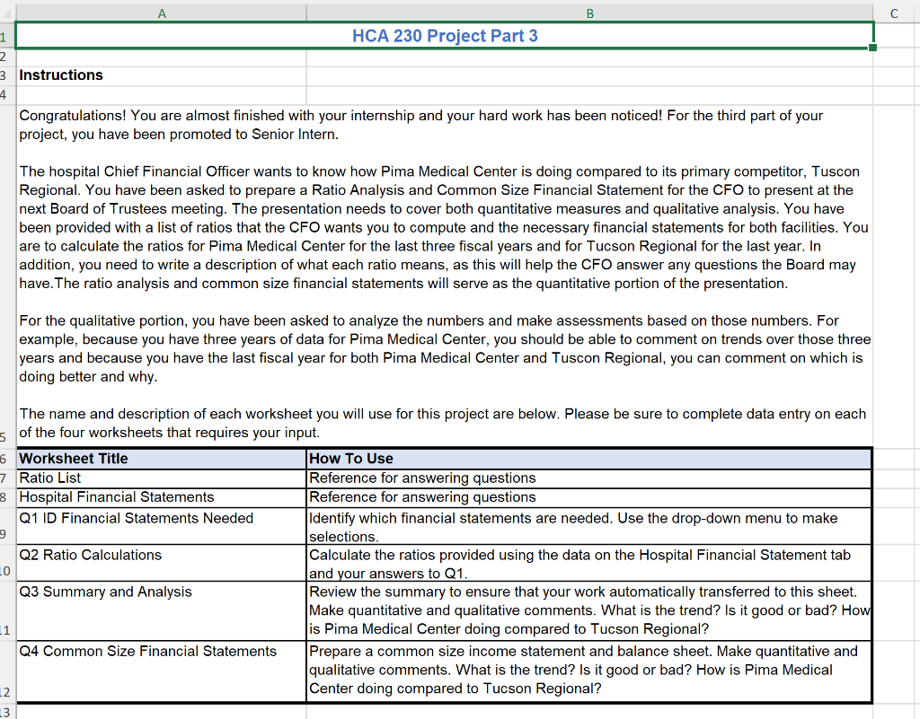 1 2 A B HCA 230 Project Part 3 3 Instructions 4