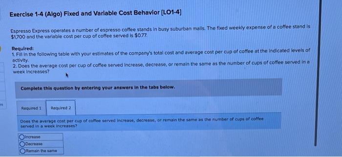 a number of espresso coffee stands in busy suburban malls. The fixed