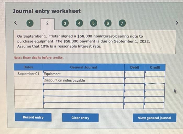 Journal entry worksheet < 1 2 3 5 6 7 On September