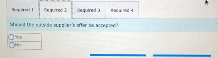 the outside supplier's offer be accepted? 3. Suppose that if the carburetors
