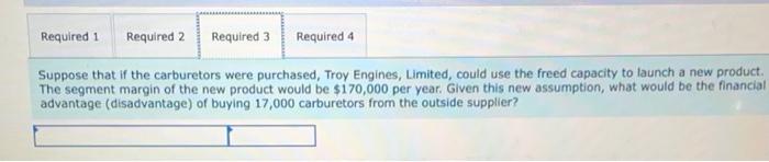 were purchased, Troy Engines, Limited, could use the freed capacity to launch