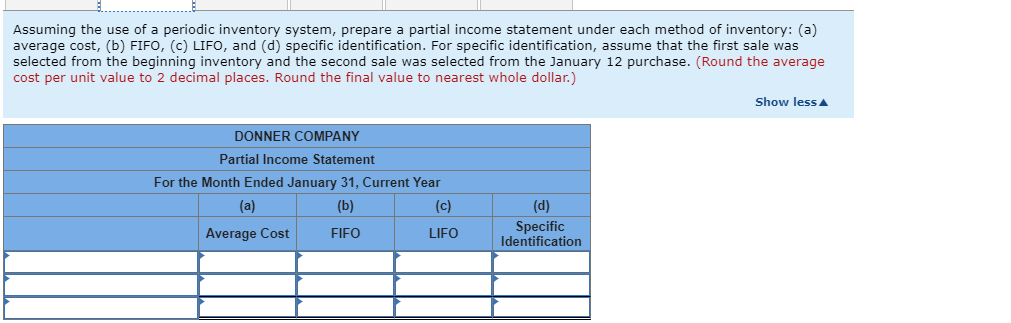 that sold at $16.00 per unit: Transactions Inventory, January 1 Units Amount