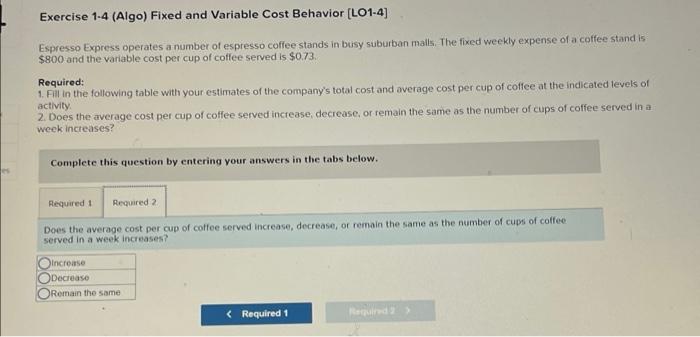 a number of espresso coffee stands in busy suburban malls. The fixed
