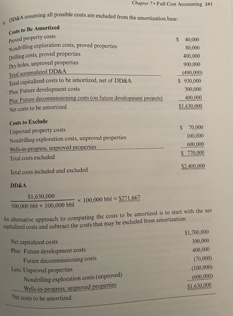 Chapter 7 Full Cost Accounting 241 ADD&A assuming all possible costs are