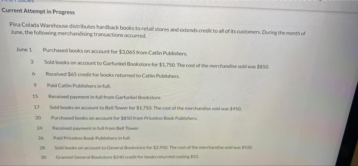 Current Attempt in Progress Pina Colada Warehouse distributes hardback books to retail