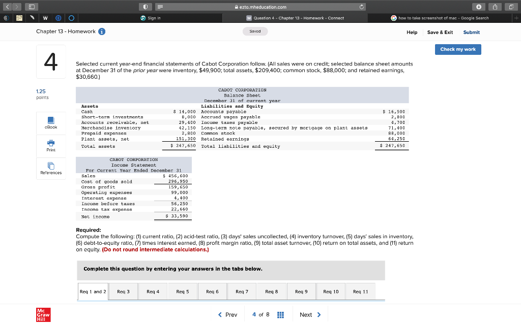 W Chapter 13 - Homework D Sign In ezto.mheducation.com Question 4 -