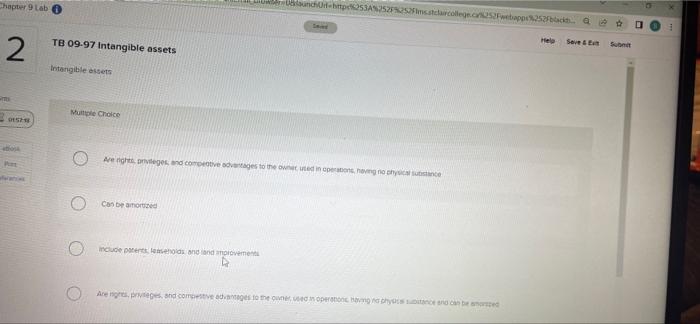 Chapter 9 Lab O 2 TB 09-97 Intangible assets S Pat Intangible