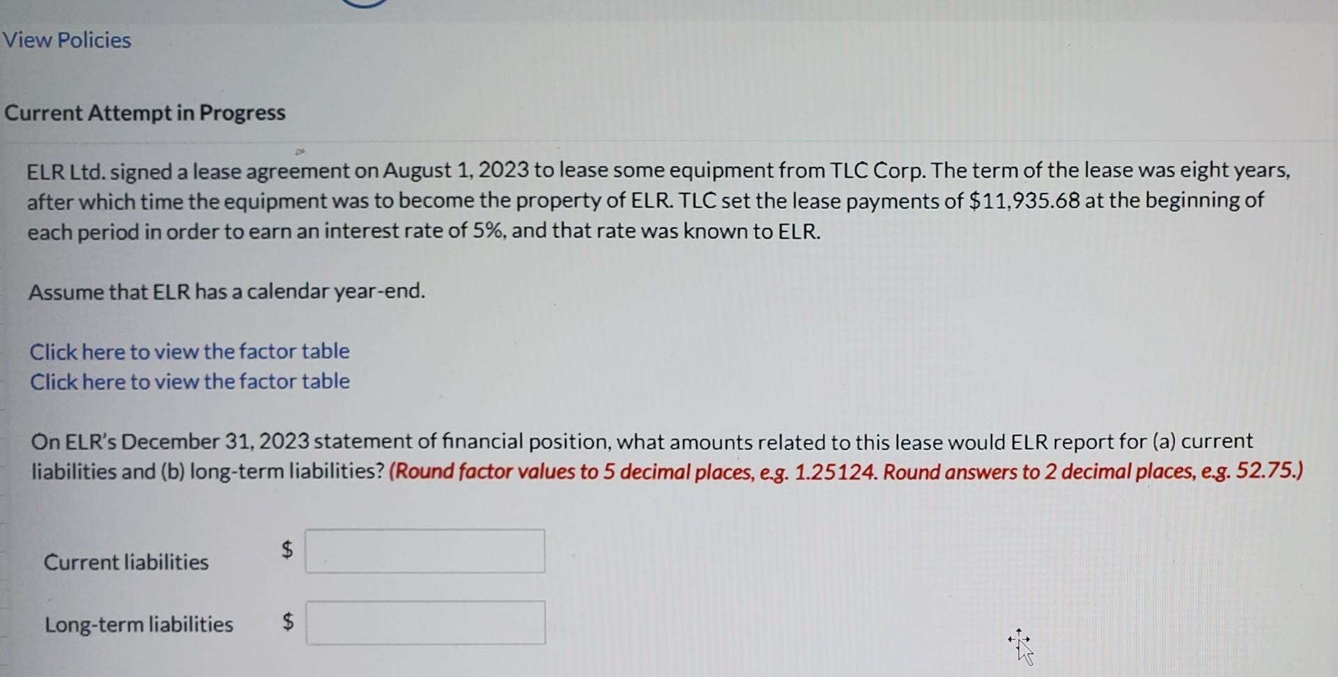 View Policies Current Attempt in Progress ELR Ltd. signed a lease agreement
