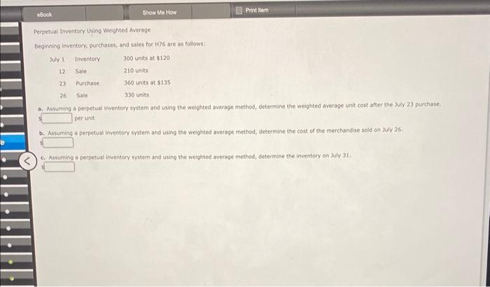 eBook Show Me How Perpetual Inventory Using Weighted Average Beginning inventory, purchases,