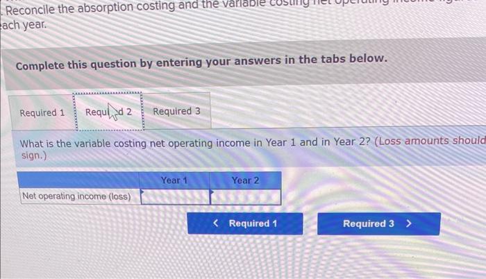 absorption costing net operating income as follows: Sales (@$62 per unit) Cost