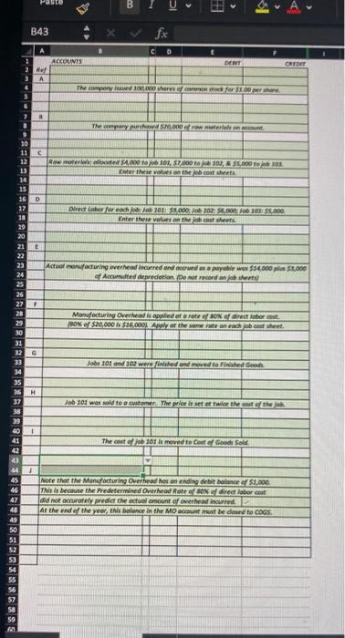 Paste B B43 fx A B D ACCOUNTS DENT 2 Ref A