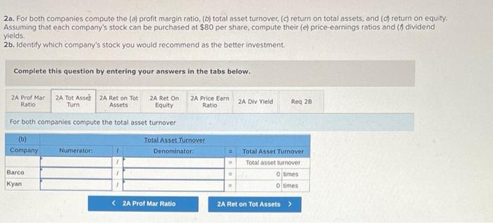 statements of two companies competing in the same industry follows. Barco Company