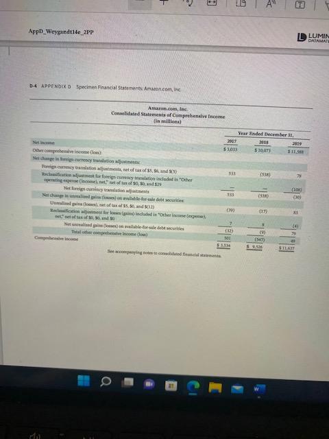 Amazon and Walmart, including the notes to the financial statements, are available