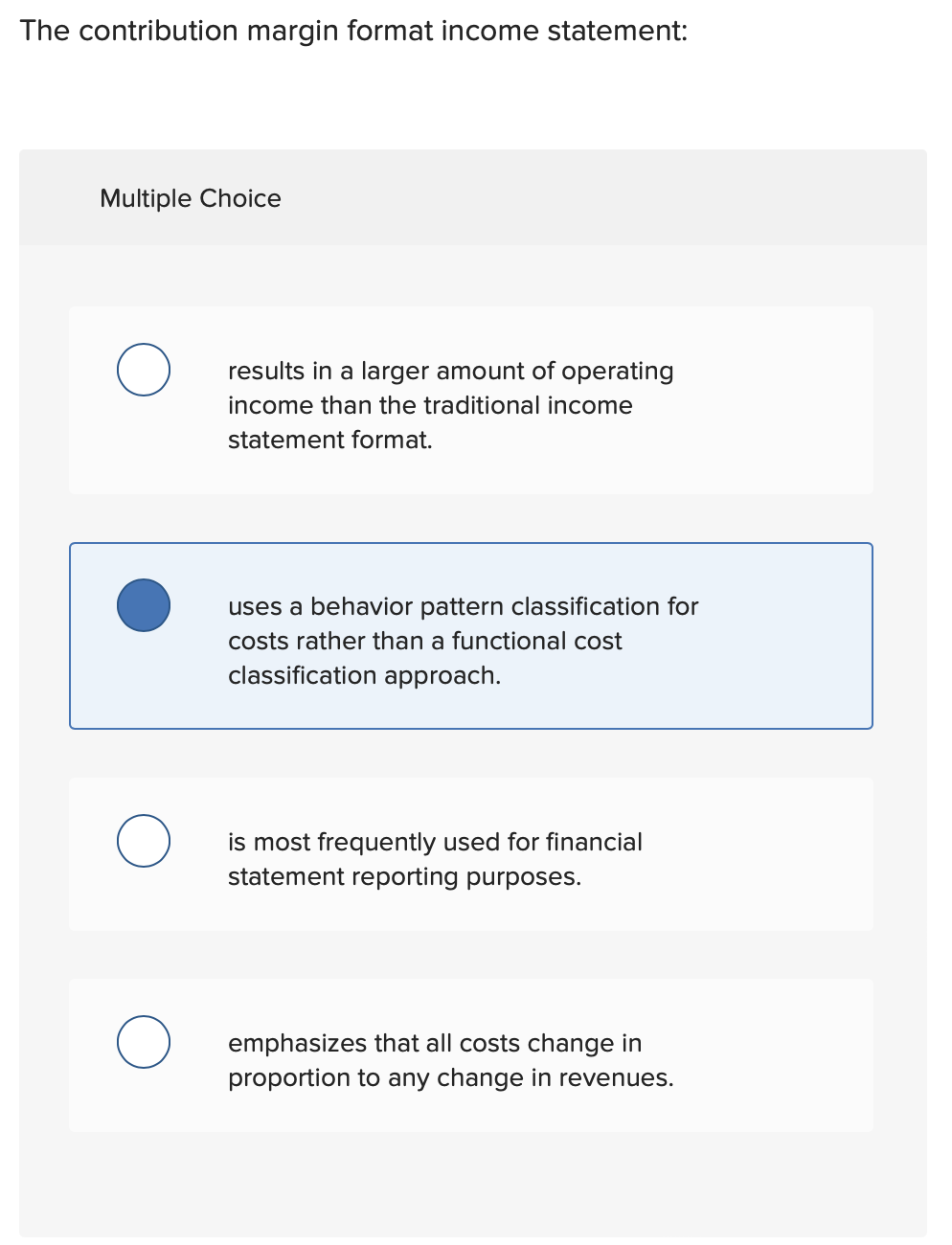 variable costs stays the same. the total of fixed costs changes. variable