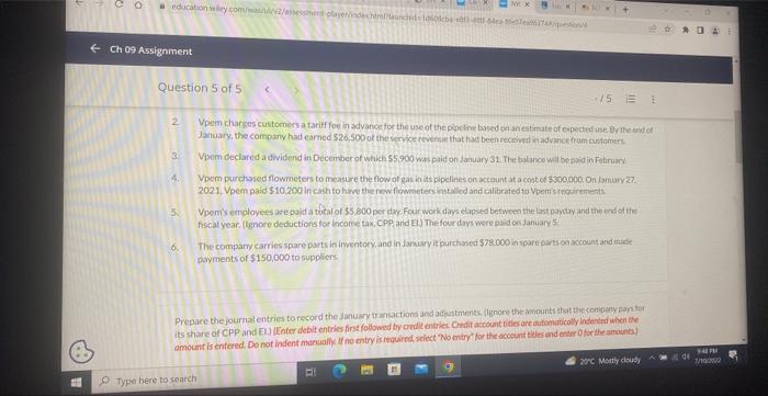 Inc. operates on a calendar-year basis. At the end of December 2020,