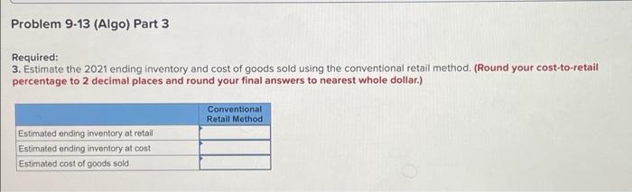 1, 2021, Pet Friendly Stores addpted the retail inventory method. Inventory transactions