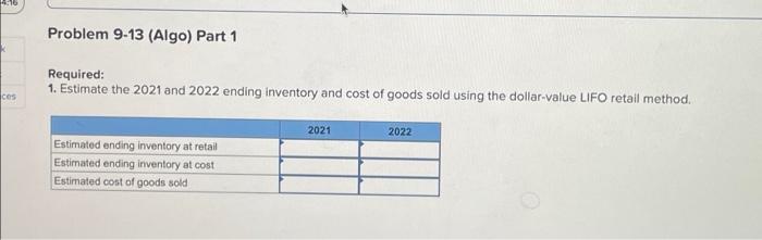 at both cost and retail, and cost indexes for 2021 and 2022