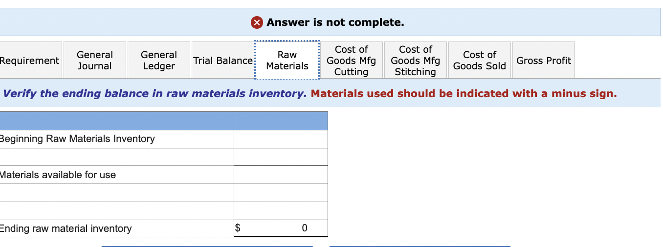 in the calculation of cost of goods sold. Dates: Apr 30 to: