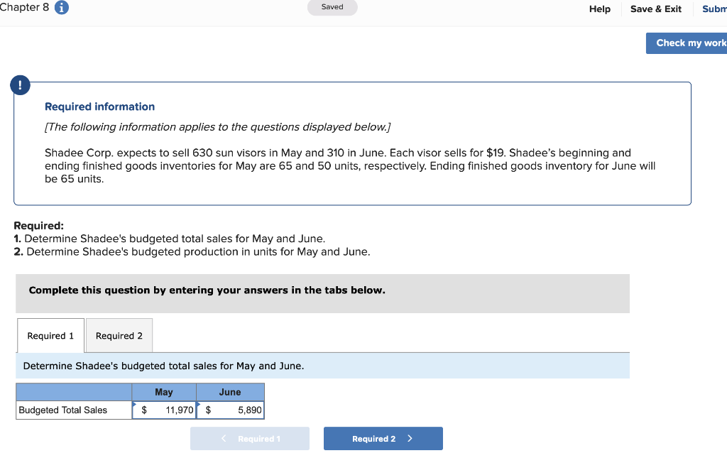 Chapter 8 i ! Required information Saved Help Save & Exit Subm