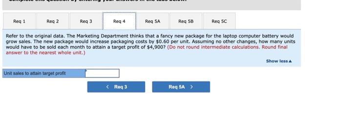 per unit) Variable expenses Contribution margin Fixed expenses Net operating loss Required: