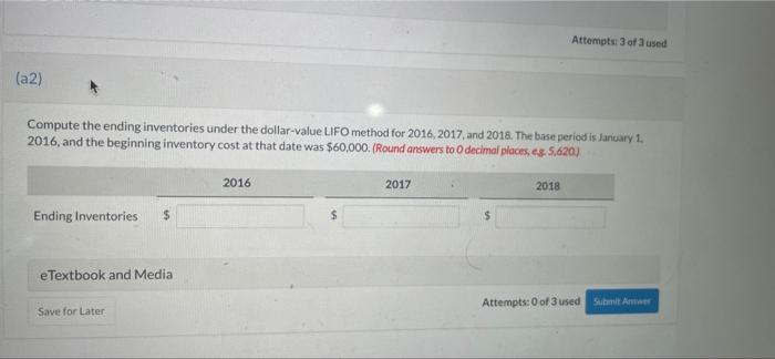 Unit Cost Amount December 31, 2016 ABU 10,500 $3.15 $33,075 $3.36 $35,280