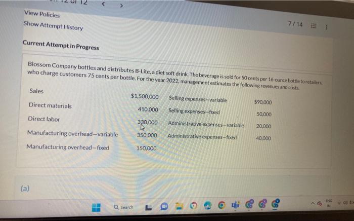 (a) View Policies Show Attempt History Current Attempt in Progress 7/14 Blossom